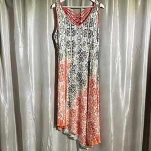 Elegant Black and Orange Patterned Dress
